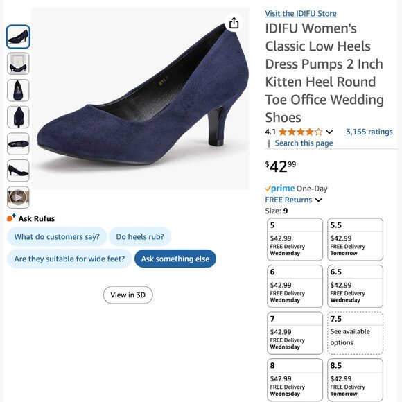 NEW! IDIFU Blue Suede Pumps - Picture 5 of 5